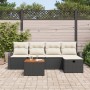 Conjunto Sofá Jardín 6 Piezas Cojines Ratán Poliéster Negro by , Outdoor sofas - Ref: Foro24-3359502, Price: 351,34 €, Discou...