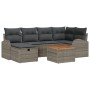 Conjunto de Sofá de Jardín de 7 Piezas con Cojines Gris Poliratán by , Outdoor sofas - Ref: Foro24-3359510, Price: 428,19 €, ...