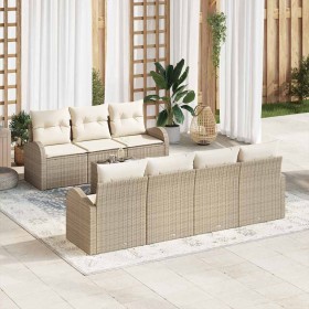 Conjunto de sofá de jardín 8 pcs Beige 55 x 55 x 37 cm