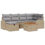 Juego de Sofá de Jardín de 7 Piezas con Cojines Beige Poliratán by , Outdoor sofas - Ref: Foro24-3359511, Price: 446,73 €, Di...