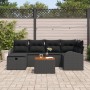 Conjunto de Sofá de Jardín de 7 Piezas con Cojines Negro Polirratán by , Outdoor sofas - Ref: Foro24-3359513, Price: 443,51 €...