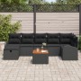 Juego de Sofás de Jardín de 8 Piezas con Cojines Negro Poliratán by , Outdoor sofas - Ref: Foro24-3359520, Price: 507,44 €, D...