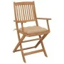 8 pcs folding garden chairs and solid acacia wood cushions by vidaXL, Garden chairs - Ref: Foro24-3074985, Price: 468,44 €, D...