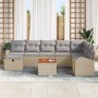 Juego de Sofás de Jardín de 9 Piezas con Cojines Beige de Ratán Sintético by , Outdoor sofas - Ref: Foro24-3359525, Price: 54...