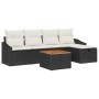 Conjunto de Sofá de Jardín de 6 Piezas con Cojines Ratán Flexible Negro by , Outdoor sofas - Ref: Foro24-3359558, Price: 347,...