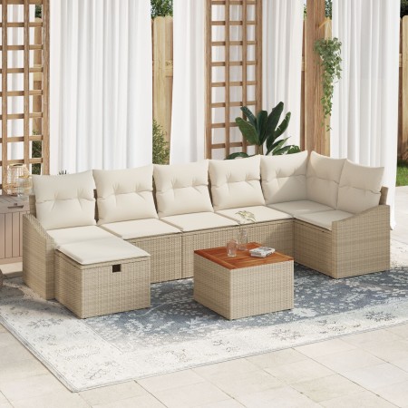Juego de sofá de jardín de 8 piezas con cojines beige de ratán sintético von , Outdoor-Sofas - Ref: Foro24-3359575, Preis: 51...