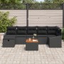 Juego de sofá de jardín de 8 piezas con cojines en negro de ratán sintético von , Outdoor-Sofas - Ref: Foro24-3359576, Preis:...