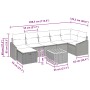 Juego de sofá de jardín de 8 piezas con cojines en negro de ratán sintético von , Outdoor-Sofas - Ref: Foro24-3359576, Preis:...