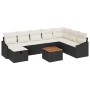 Juego de sofá de jardín de 9 piezas con cojines negros de poliratán by , Outdoor sofas - Ref: Foro24-3359579, Price: 504,98 €...