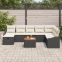 Juego de sofá de jardín de 9 piezas con cojines negros de poliratán by , Outdoor sofas - Ref: Foro24-3359579, Price: 504,98 €...
