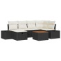 Juego de Sofá de Jardín de 7 Piezas con Cojines Negro Polirratán by , Outdoor sofas - Ref: Foro24-3359593, Price: 441,55 €, D...