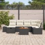 Juego de Sofá de Jardín de 7 Piezas con Cojines Negro Polirratán by , Outdoor sofas - Ref: Foro24-3359593, Price: 441,55 €, D...