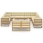 Set de muebles de jardín 12 pzs cojines madera pino marrón miel de vidaXL, Conjuntos de jardín - Ref: Foro24-3077007, Precio:...