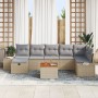 Juego de Sofá de Jardín 8 Piezas con Cojines Beige Ratán Poliéster von , Outdoor-Sofas - Ref: Foro24-3359602, Preis: 527,66 €...