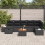 Conjunto de Sofá de Jardín de 8 Piezas con Cojines Negro Poliratán by , Outdoor sofas - Ref: Foro24-3359604, Price: 524,01 €,...