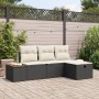 Conjunto de sofá de jardín de 4 piezas con cojines negros de poliratán by , Outdoor sofas - Ref: Foro24-3359614, Price: 296,4...