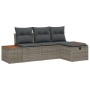 Conjunto de sofá de jardín de 4 piezas con cojines Gris Ratán Poli by , Outdoor sofas - Ref: Foro24-3359616, Price: 301,31 €,...