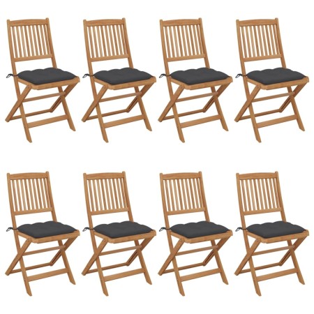 8 Stück klappbare Gartenstühle und Kissen aus massivem Akazienholz von vidaXL, Gartenstühle - Ref: Foro24-3075036, Preis: 403...