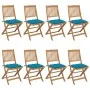 8 Stück klappbare Gartenstühle und Kissen aus massivem Akazienholz von vidaXL, Gartenstühle - Ref: Foro24-3075040, Preis: 412...
