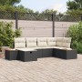 Juego de Sofá de Jardín de 6 Piezas con Cojines Ratán Poliester Negro by , Outdoor sofas - Ref: Foro24-3359629, Price: 415,70...