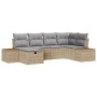 Juego de Sofá de Jardín de 6 Piezas con Cojines Beige de Rattan Poliéster by , Outdoor sofas - Ref: Foro24-3359632, Price: 43...
