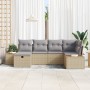 Juego de Sofá de Jardín de 6 Piezas con Cojines Beige de Rattan Poliéster by , Outdoor sofas - Ref: Foro24-3359632, Price: 43...