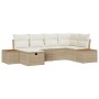 Juego de Sofás de Jardín de 6 Piezas con Cojines Beige Ratán Poliéster von , Outdoor-Sofas - Ref: Foro24-3359633, Preis: 461,...