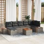 Conjunto de Sofá de Jardín de 8 Piezas con Cojines Gris Poliratán by , Outdoor sofas - Ref: Foro24-3359646, Price: 519,24 €, ...