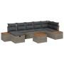 Conjunto de Sofá de Jardín de 8 Piezas con Cojines Gris Poliratán by , Outdoor sofas - Ref: Foro24-3359646, Price: 519,24 €, ...