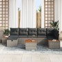 Conjunto de Sofá de Jardín de 8 Piezas con Cojines Gris Poliratán by , Outdoor sofas - Ref: Foro24-3359646, Price: 519,24 €, ...