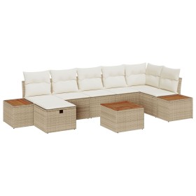 Juego de Sofás de Jardín de 8 Piezas con Cojines Beige Ratán Sintético von , Outdoor-Sofas - Ref: Foro24-3359648, Preis: 552,...