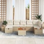 Juego de Sofás de Jardín de 8 Piezas con Cojines Beige Ratán Sintético von , Outdoor-Sofas - Ref: Foro24-3359648, Preis: 552,...