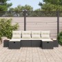 Juego de Sofá de Jardín de 6 Piezas con Cojines Ratán Poliéster Negro by , Outdoor sofas - Ref: Foro24-3359649, Price: 388,19...