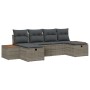 Conjunto de Sofás de Jardín de 6 Piezas con Cojines Gris de Ratán de Polietileno by , Outdoor sofas - Ref: Foro24-3359651, Pr...