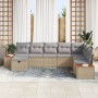 Juego de sofá de jardín de 8 piezas con cojines ratán poliéster beige by , Outdoor sofas - Ref: Foro24-3359657, Price: 538,79...
