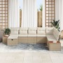 Juego de Sofá de Jardín de 8 Piezas con Cojines Beige Ratán Poliéster by , Outdoor sofas - Ref: Foro24-3359658, Price: 573,20...