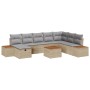 Juego de Sofá de Jardín de 9 Piezas con Cojines Beige Poliratán von , Outdoor-Sofas - Ref: Foro24-3359662, Preis: 573,83 €, R...