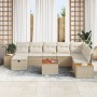 Conjunto de Sofás de Jardín de 9 Piezas con Cojines Beige Ratán Poliéster by , Outdoor sofas - Ref: Foro24-3359663, Price: 62...