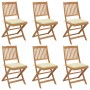 Folding garden chairs 6 units and solid acacia wood cushions by vidaXL, Garden chairs - Ref: Foro24-3075011, Price: 329,34 €,...