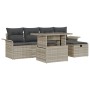 Conjunto de Sofás de Jardín de 6 Piezas con Cojines Gris Claro de Poliratán by , Outdoor sofas - Ref: Foro24-3359669, Price: ...