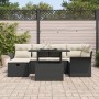 Conjunto de Sofás de Jardín de 7 Piezas con Cojines Negros de Ratán Poliéster von , Outdoor-Sofas - Ref: Foro24-3359674, Prei...