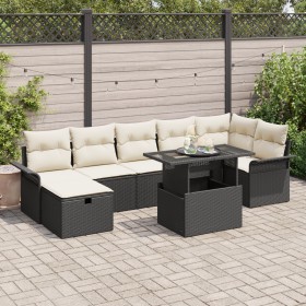 Juego de Sofá de Jardín de 8 Piezas con Cojines Negro Ratán Sintético de , Sofás de exterior - Ref: Foro24-3359684, Precio: 5...