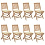 8 Stück klappbare Gartenstühle und Kissen aus massivem Akazienholz von vidaXL, Gartenstühle - Ref: Foro24-3075038, Preis: 411...