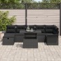 Juego de Sofá de Jardín de 8 Piezas con Cojines Negro Poliratán by , Outdoor sofas - Ref: Foro24-3359690, Price: 563,99 €, Di...