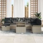 Conjunto de Sofás de Jardín de 9 Piezas con Cojines Gris Claro de Ratán Sintético by , Outdoor sofas - Ref: Foro24-3359699, P...