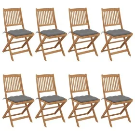 8 Stück klappbare Gartenstühle und Kissen aus massivem Akazienholz von vidaXL, Gartenstühle - Ref: Foro24-3075037, Preis: 368...