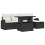 Juego de Sofá de Jardín de 6 Piezas con Cojines Ratán Poliéster Negro by , Outdoor sofas - Ref: Foro24-3359744, Price: 408,02...