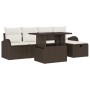 Juego de Sofás de Jardín de 6 Piezas con Cojines Marrón Rattan Poli by , Outdoor sofas - Ref: Foro24-3359745, Price: 418,48 €...