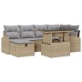 Conjunto de Sofá de Jardín de 7 Piezas con Cojines Ratán Poli Beige by , Outdoor sofas - Ref: Foro24-3359757, Price: 498,52 €...
