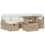 Juego de Sofás de Jardín de 7 Piezas con Cojines en Ratán Poliéster Beige de , Sofás de exterior - Ref: Foro24-3359758, Preci...